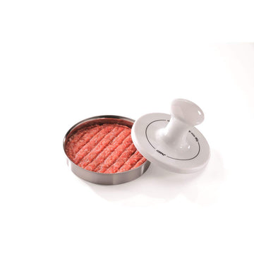 Hamburger Press by GEFU – 2-part, 120 grams, Stainless Steel, White, Model GF15410