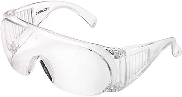Global Industrial OTG Visitor Safety Glasses, Clear Lens/Frame, Lot of 10