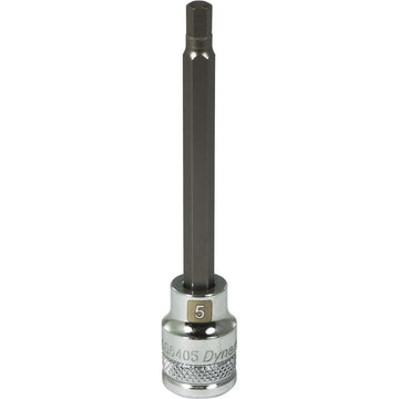 Tools 3/8" Drive Metric Hex Head by Dynamic – 5 mm, Metal, Chrome Finish, Model D006405