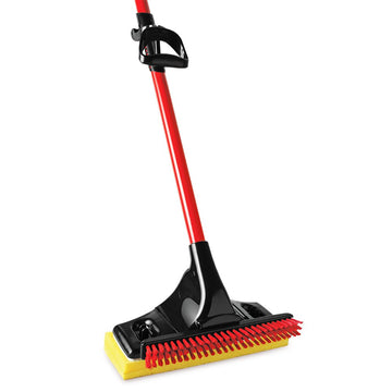 Big Gator Mop with Brush by LIBMAN COMMERCIAL – 11.5 inches, Polypropylene, Red/Black, Pack of 4, Model 3958