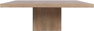 Sequoia 60" Square Rustic Modern Solid Wood Butcher Block Pedestal Dining Table with Butterfly Joint Inlay