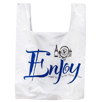 Mega Take-Out Tote White by Trinity Packaging – White, Blue, Model 100842
