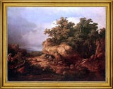 Art Oyster The Elder Karoly Marko The Roman Campagna near Ceraites - 21" x 28" Premium Canvas Print with Gold Frame