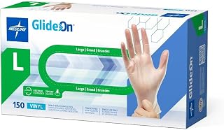Medline For California Only, Glide-On Powder-Free Vinyl Exam Gloves, Size L