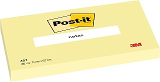 Post-it Notes Canary Yellow, Pack of 12 Pads, 100 Sheets per Pad, 76 mm x 102 mm, Yellow Color - Self-stick Notes For Note Taking, To Do Lists & Reminders