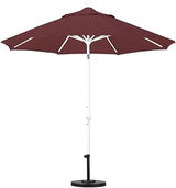 California Umbrella 9' Round Aluminum Market Umbrella, Crank Lift, Collar Tilt, Bronze Pole, Pacifica Pacific Blue