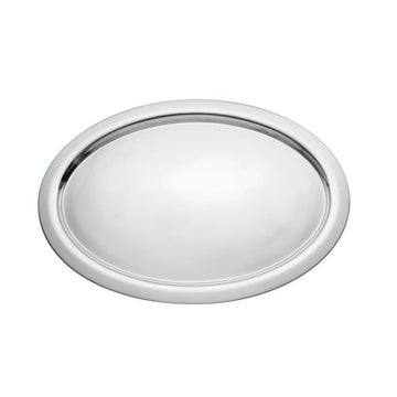 Serving Tray Silver Stainless Steel Oval - 22 1/2" L x 16 1/2" W x 3/4" H by HUBERT – Stainless Steel, Silver, Model TR08104188
