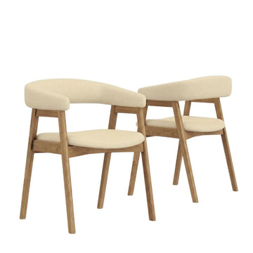 Solid Rubberwood Dining Chairs Set of by Starlight Canyon Home – Rubberwood, Brown, Pack of 2