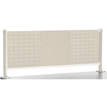 Risers with Louver/Pegboard Panel for 60" Workbench by Global Industrial – 20"L x 54"W x 19"H, Steel, Tan Powder Coat, Model 249717TN