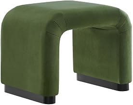 Modway EEI-6733-BLK-MOS Koda Performance Velvet Waterfall Stool, Black Moss Green