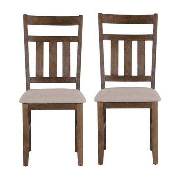 Turino Rustic Umber Side Chair in Brown by Furnifact – Rubberwood,Plywood, Brown, Pack of 2