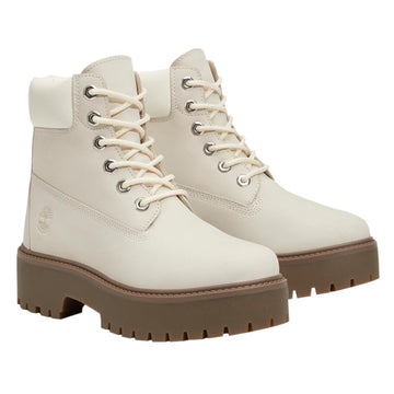 Women's Stone Street 6 Inch Lace Up Waterproof Boot by Timberland – 5.5, Leather, Natural Nubuck