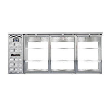BBC79S-SS-GD-PT Three Section Glass Door Refrigerated Pass-Thru Back Bar Cooler by Continental Refrigerator – 22.0 cubic_feet