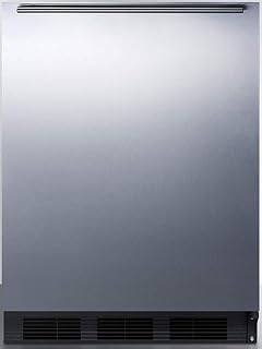 ACCUCOLD Summit Appliance FF7BKSSHHADA ADA Compliant Commercial All-Refrigerator for Freestanding General Purpose Use with Auto Defrost, Stainless Steel Wrapped Door, Horizontal Handle and Black Cabinet