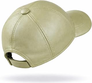 Genuine Sheepskin Leather Baseball Cap – Adjustable Urban Leather Hat for Men & Women, Soft Lambskin, One Size Fits S–2XL