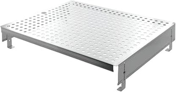 Expressly HUBERT Double Well Perforated Stainless Steel Adjustable Elevator - 19"L x 23.5 1/2"W