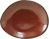 Tuxton GAR-650 Vitrified China Artisan Ellipse Plate, 8-3/8" x 6-7/8", Red Rock (Pack of 12),