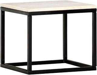 Wooden Coffee Table mesa para salaCoffee Table White 15.7"x15.7"x13.8" Real Stone with Marble TextureSuitable for Living Rooms, Balconies, bedrooms, and Offices.
