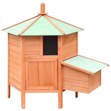 Chicken Cage Solid Pine & Fir Wood 49.6"x46.1"x49. by vidaXL – 49.6"L x 46.1"W x 49.2"H, Pine, Brown and green, Model 170645