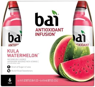 Bai Flavored Water, Kula Watermelon, Antioxidant Infused Drinks, 14 Fluid Ounce Bottle, 6 count