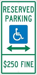 National Marker Reserved Parking Handicapped, 250 Fine, 24X12.063 Alum Sign