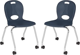 LNT-118-MCH-NV Learniture Mobile Structure Series School Chairs for Classroom, 18" Seat Height, Navy, Pack of 2