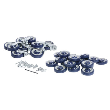 Shopping Cart Replacement Casters Blue Polyurethane by HUBERT – Model SCPR KIT