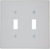 Leviton 2-Gang Toggle Device Switch Wallplate, Midway Size, 80509-W, White