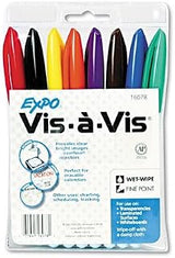 EXPO Wet-Erase Fine-Tip Markers, Assorted Colors 1 ea (Pack of 2)