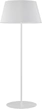 Dainolite Gretchen 1 Light Round Base Floor Lamp - Matte White - White Shade