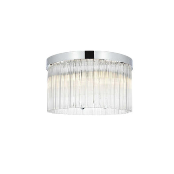 Harlow Four Light Flush Mount Chrome by Lighting Design – Iron, Chrome