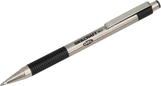 AbilityOne 7520017024609 - SKILCRAFT®/Zebra® Stainless-Steel Retractable Gel Pen - Black Ink - Medium Point - 2 units