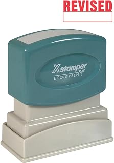 Xstamper One-Color Title Message Stamp, Revised, Pre-Inked/Re-Inkable, Red (1219)