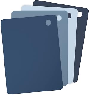 Tovolo Large Flexible Cutting Mats Set of 4 Chopping Boards for Meal Prep Cut Slice Dice Fruits Veggies & Meats, Easy Clean Dishwasher Safe Small Nylon Cutting Board Kitchen Mat Set, 15" L X 11" W