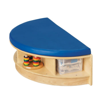 Jonti-Craft Baltic Birch Wood Semi-Circle Seat, 36" Wide - Blue