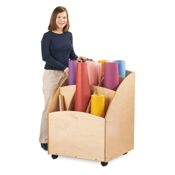 Jonti-Craft Baltic Birch 3863JC Wood Paper Roll Bin, 26" Wide, Brown - Default Title