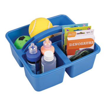 Deflecto Plastic Storage Caddy, 9 3/8" x 9 5/16" - Blue