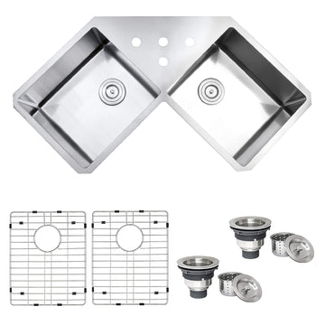 Ruvati RVH8400 Stainless Steel Undermount Sink, 21 5/8" x 43", Silver - Default Title