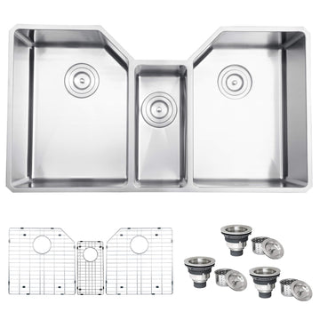 Ruvati RVH8500 Stainless Steel Undermount Sink, 19 5/8" x 35", Silver - Default Title