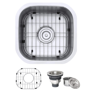 Ruvati Stainless Steel Undermount Sink, Silver - 16"