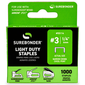 Surebonder Staple, Silver, 50/Case - 1/4"