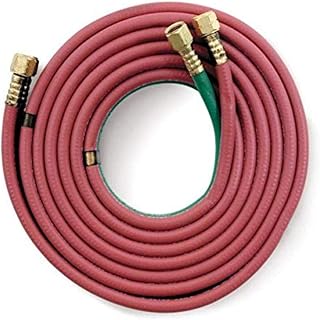 Hobart 770131 Twin Oxy-Acetylene Hose, Grade T, 1/4 in x 25 ft | Grade T twin welding hose; 1/4 in x 25 ft; B-B fittings; flexible and kink-proof
