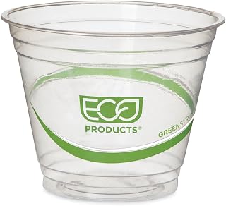 Eco-Products GreenStripe Renewable Resource Compostable Cold Drink Cups 9 oz, 50 Count