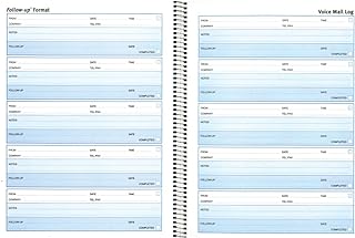 Rediform Follow-Up Voice Mail Log, Flexible Cover, Spiral Binding, 10.625" x 8", 500 Messages (51114)