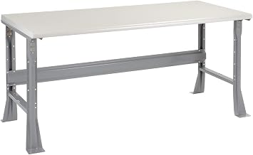 Global Industrial Fixed Height Workbench Flared Leg, 72" W x 30" D x 34" H, 1-5/8" Plastic Laminate Safety Edge, Gray