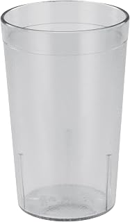 Winco Pebbled Tumblers, 9-Ounce, Clear | Dishwasher safe, BPA-free, Shatterproof, Secure grip, Great for Water, Juice, Soft Drinks and Cocktails