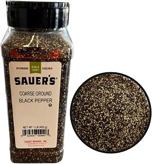 Sauer's Coarse Ground Black Pepper | 1 Pound Canister | Foodservice | Ground Black Pepper | 1 Pound Canister | Foodservice