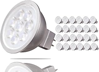 Satco Dimmable S9490 MR LED Lamps 6.5 Watt; LED MR16 LED; 2700K; 25 deg. Beam Angle; GU5.3 Base; 12 Volt AC/DC for GU5.3 ANSI Base Fixtures and Small Coverage Beam Spread (Contractor 48 Pack)