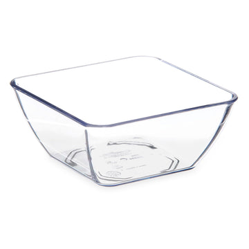 Clear SAN Plastic Square 9 Ounce Bowl - 48 / CS by DINEX – 9 oz, 9 ounces, SAN Plastic, Clear, Pack of 48