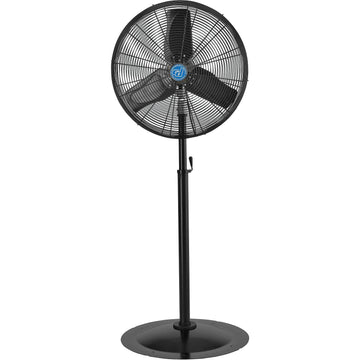 Premium 24" Oscillating Pedestal Fan - 1/2 HP - TEAO Motor - 9400 CFM by Continental Dynamics – 32"L x 41"W x 11"H, Alloy Steel, Black, Model SFSE1-750/60YW-D2